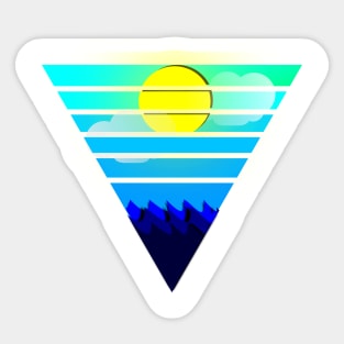 a sunny day at the ocean vector art Sticker